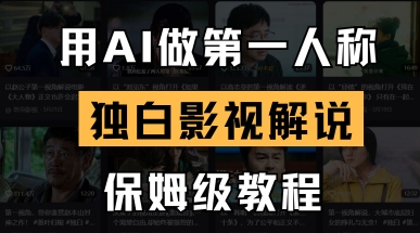 用AI做第一人称独白影视解说,手把手教学,保姆级教程-侠客资源站